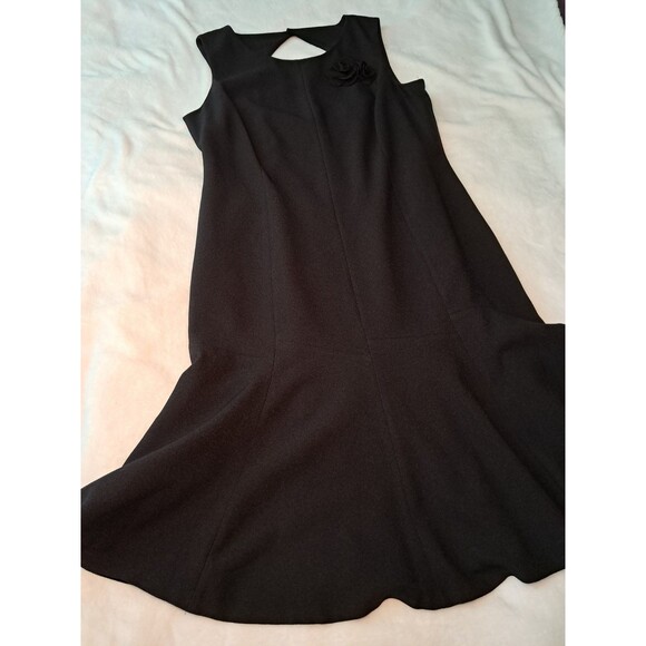 NWT Karl Lagerfeld Paris Size 14 Sleeveless Fit Flare Black Knee Length Dress - Picture 7 of 11